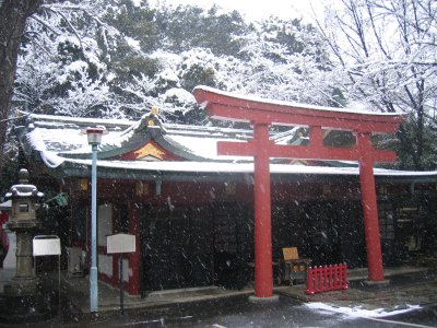 雪の日枝山王神社　山王稲荷神社